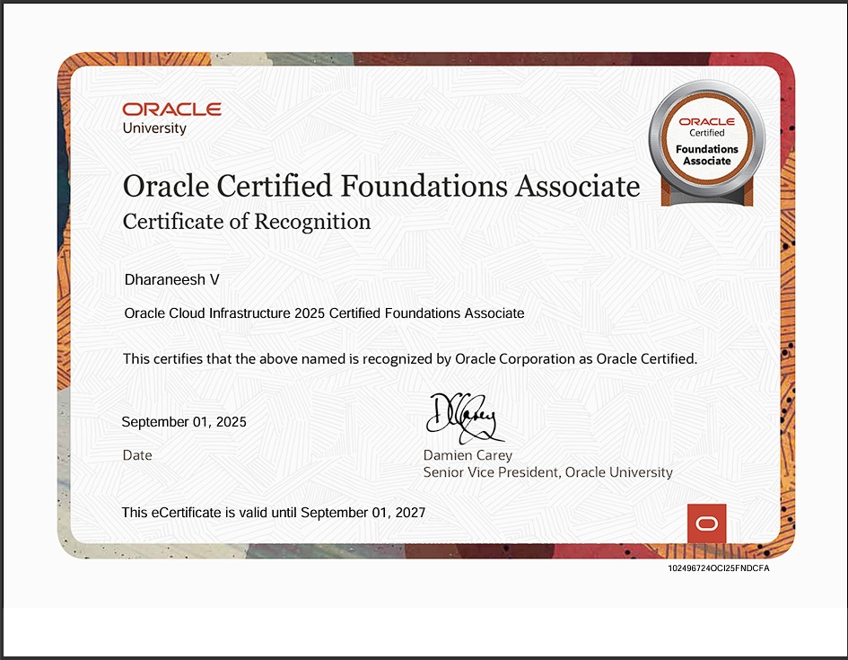 Oracle Cloud Certificate